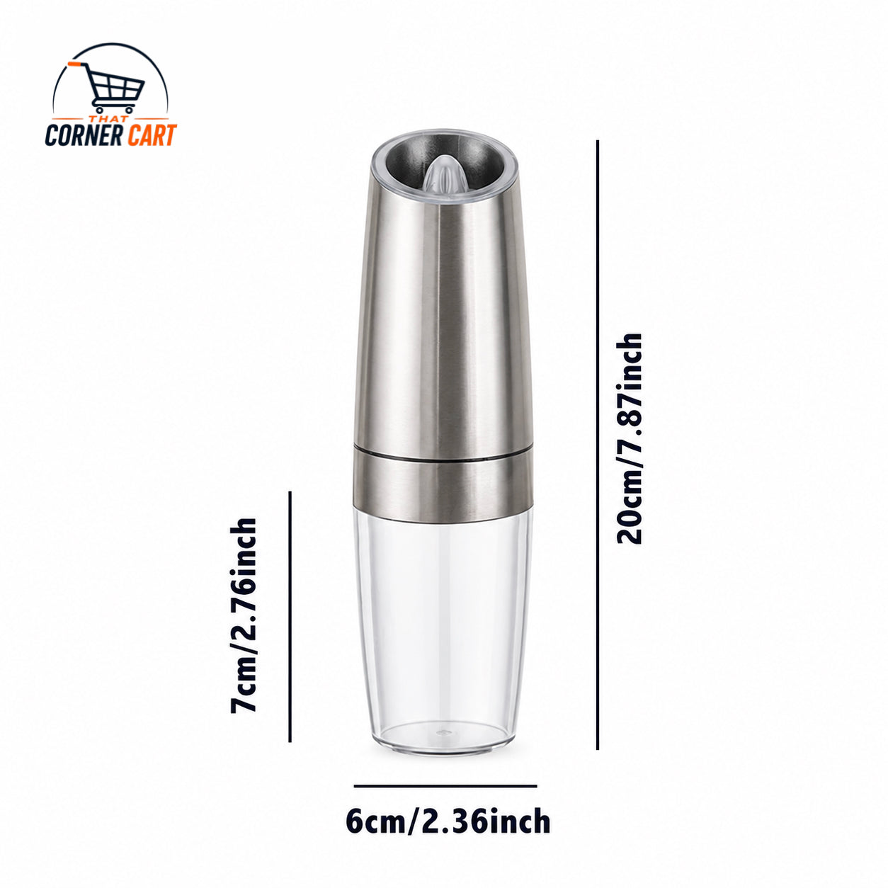 Gravity-Operated Electric Salt & Pepper Grinder Set