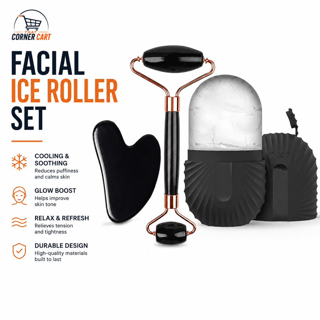 3-Piece Facial Ice Roller & Gua Sha Skincare Set