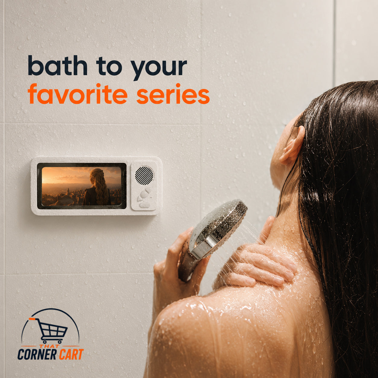 Waterproof Shower TV & Bluetooth Speaker