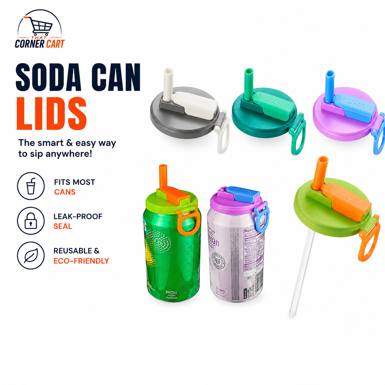 Leak-Proof Soda Can Lid (Set of 4)