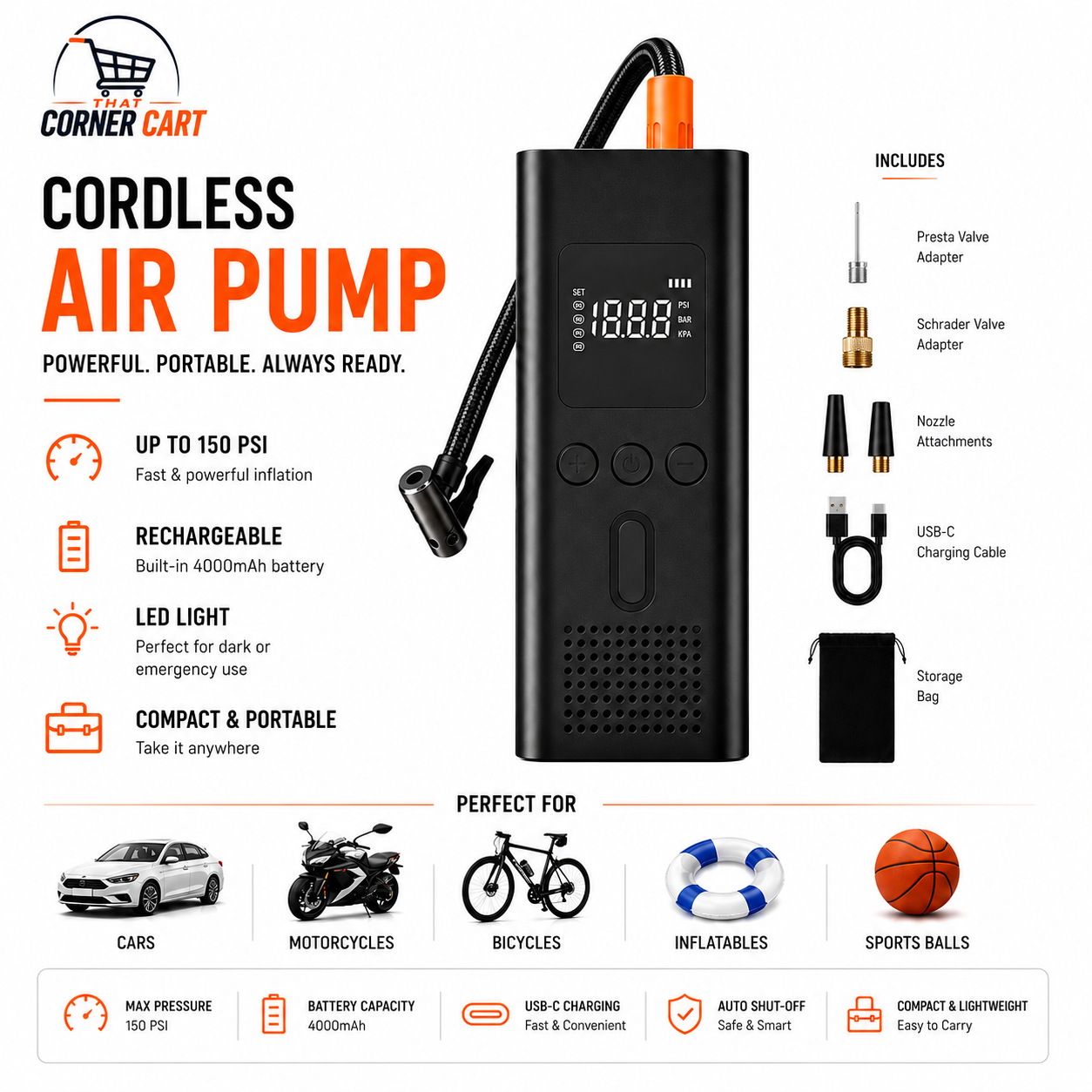 Cordless Portable Air Pump