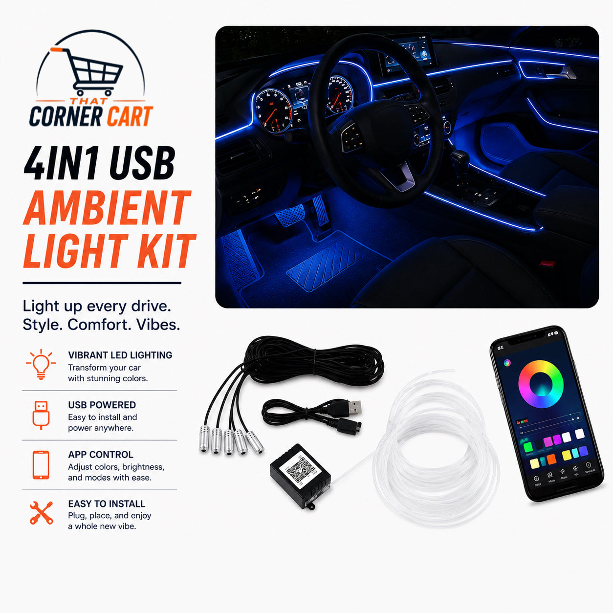 4-in-1 USB Ambient Light Kit